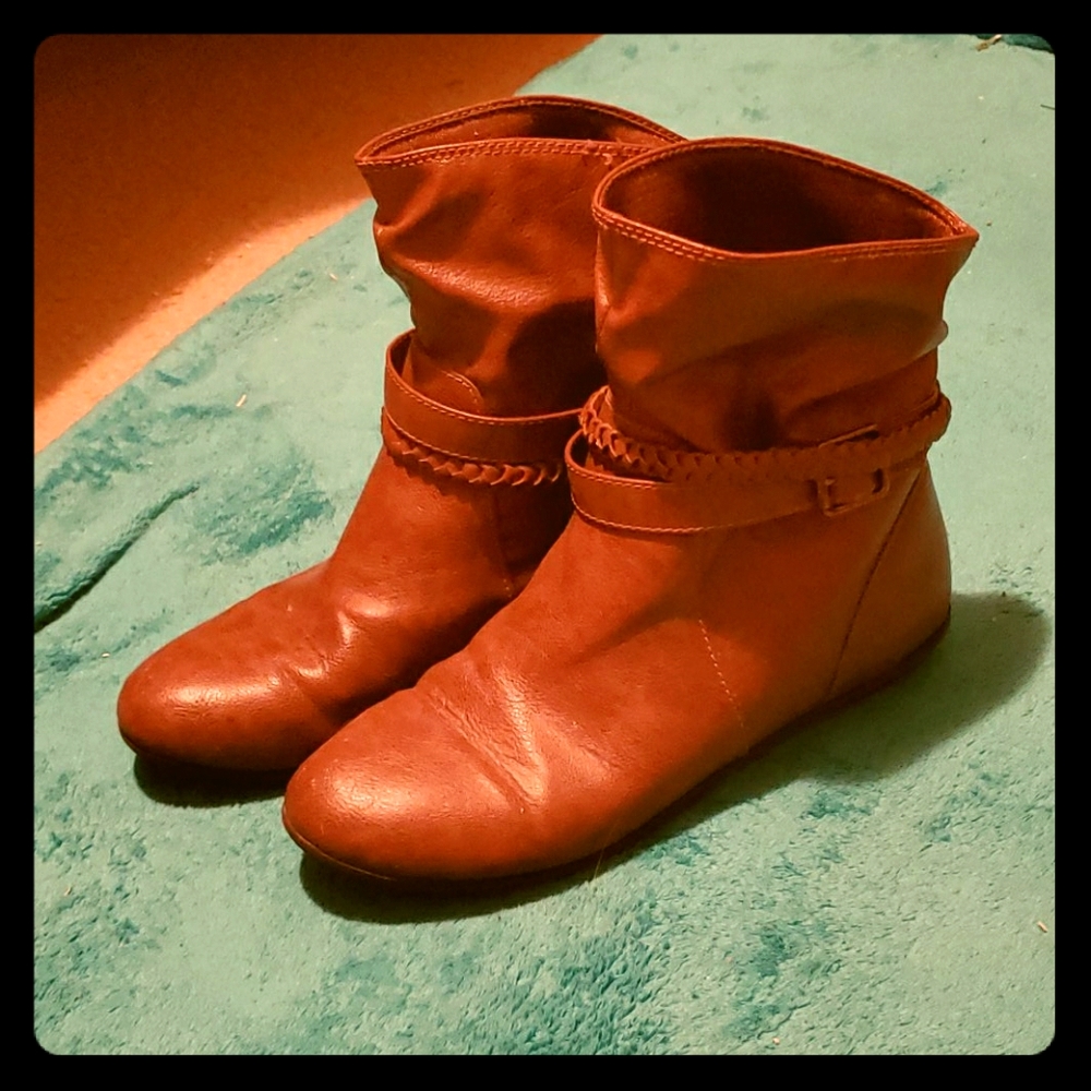 Brown ankle booties